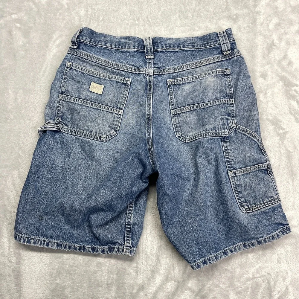 Lee Carpenter Shorts Mens 32 Blue Denim Utility Pockets Hammer Loop 2195207 - Picture 2 of 6
